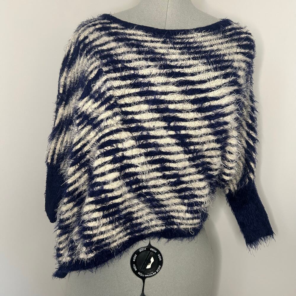 Tesori Blue and White Striped Sweater